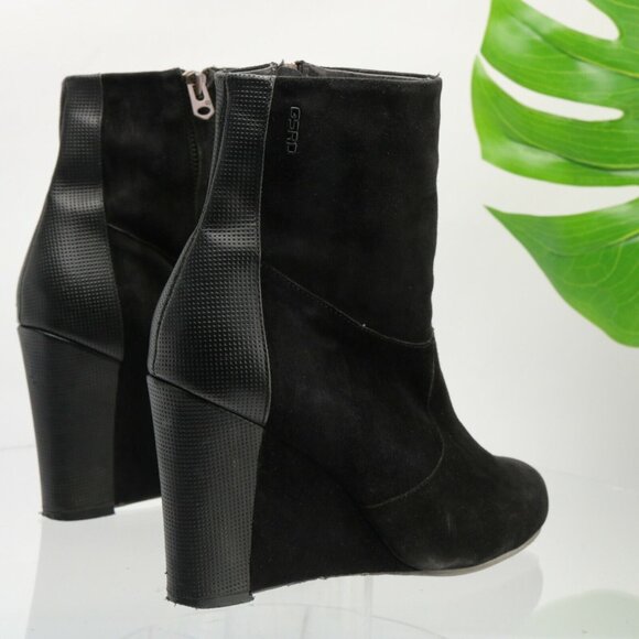GStar Raw Womens Gable Fulton Boot Size 9 Wedge Heel Black Suede Bootie Comfy - Picture 5 of 11